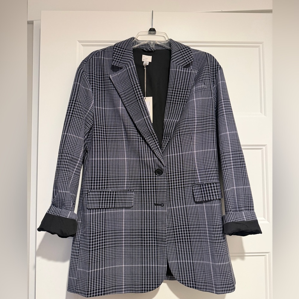 a new day Black and White Plaid Blazer